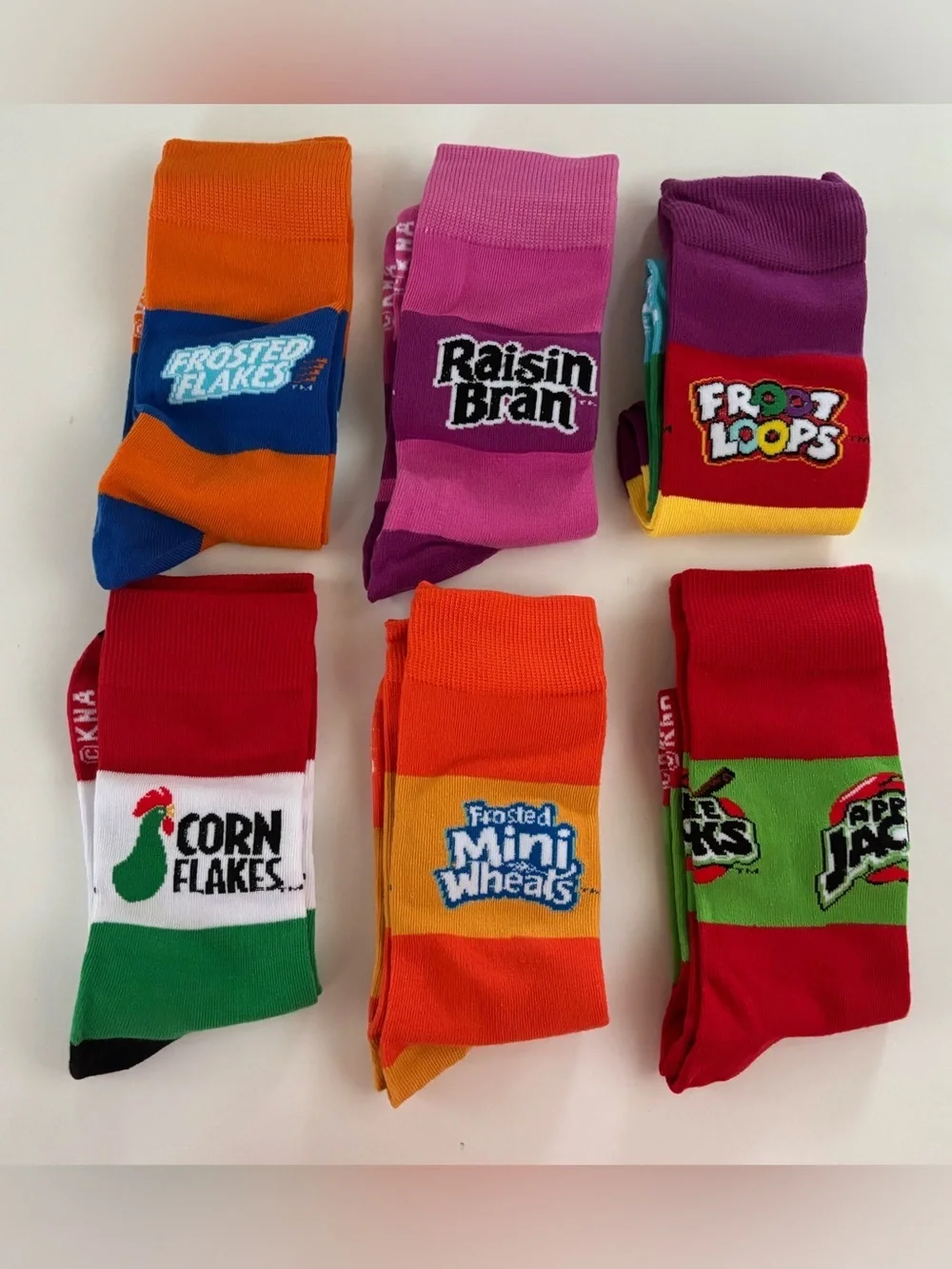 Kelloggs mens crew soxer socks 6 pairs NEW NWT cereal One size